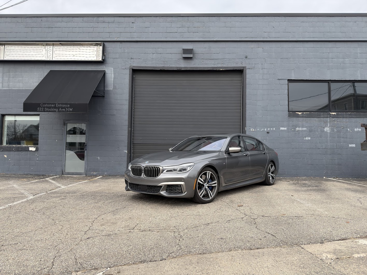 Coleman's BMW M760xi at Wrench Club facility — 522 Stocking Ave NW